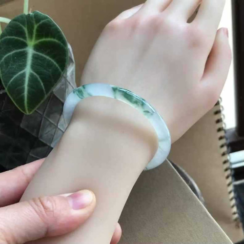 叮噹鐲玉手鐲女冰種飄花翡翠手鐲細款翡翠玉鐲女款少女細圓條玉鐲
