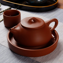 原鑛紫砂壺石瓢壺一壺兩盃功夫茶壺泡茶神器家用送禮手工硃泥茶壺