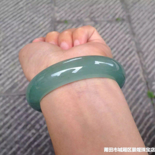 老坑翡翠手鐲天然緬甸油青冰種飄綠花翡翠玉石手鐲子女款晴水藍水