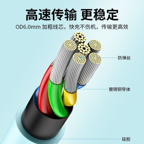180度旋轉120W手機數據線彎頭適用蘋果華爲安卓type-c快充充電線