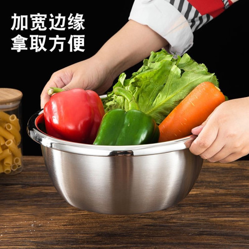 特厚不鏽鋼盆家用打蛋和面盆瀝水淘米洗菜盆子洗臉洗腳盆裝湯盆
