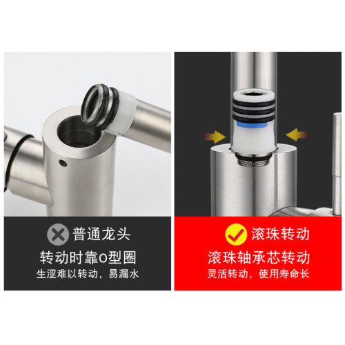 不鏽鋼廚房水龍頭冷熱水款家用防濺水二合一洗菜盆單冷洗手池洗碗