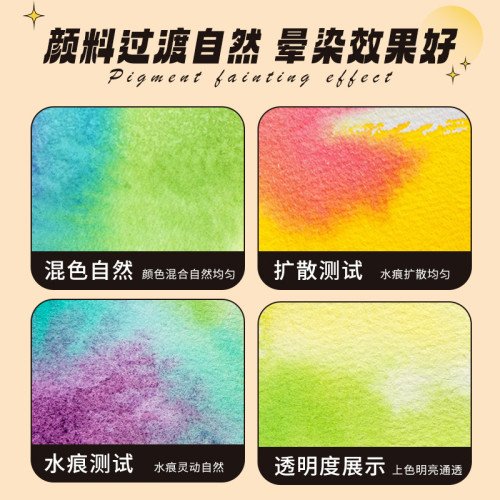 木盒水彩顔料8色批髮學生diy迷你布藝本套裝旅行整套隨身便攜畫粉