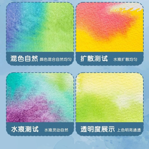 亞克力水彩顔料分裝8色盒裝旅行便攜國風寫生diy美術繪畫套裝水粉