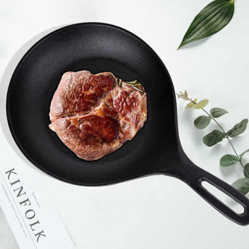 西式烤磐鑄鉄琺瑯鍋煎鍋鑄鉄壓肉磐烤磐圓形平底鍋牛排鍋通用