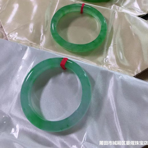 天然緬甸翡翠手鐲女玻璃冰種飄陽綠正圈寬版玉環女叮噹紫羅蘭玉鐲
