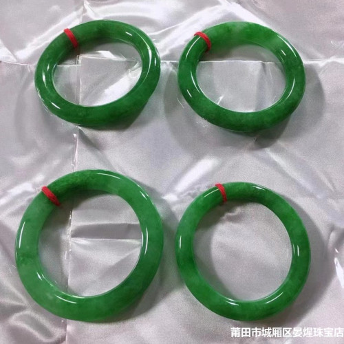 天然緬甸翡翠手鐲女玻璃冰種飄陽綠正圈寬版玉環女叮噹紫羅蘭玉鐲