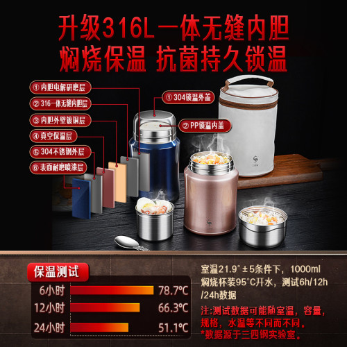 三四鋼燜燒盃女超長保溫飯盒桶寶寶悶燒盃學生上班族保溫湯壺桶罐