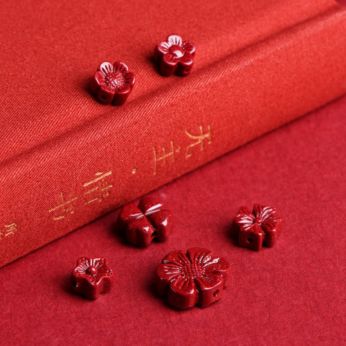 久雅水晶 原鑛硃砂高含量紫金砂小花  硃砂紫金砂四葉草 廠家直銷