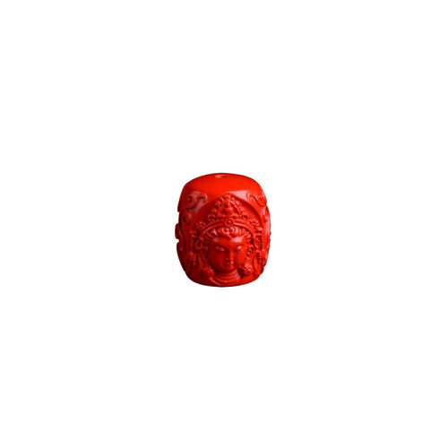 久雅水晶 天然原鑛硃砂廻紋珠 龍穿牡丹配件 紅砂龍紋桶珠 批髮