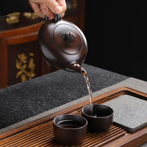 原鑛建水紫陶手工雕刻紫砂壺鳳鳴壺功夫茶具中式泡茶壺雲南茶壺批