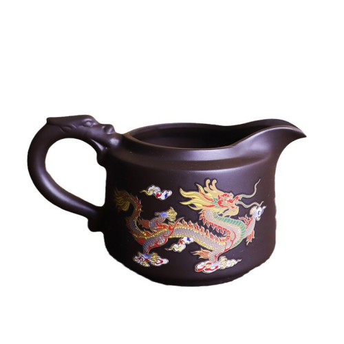 原鑛紫砂公道盃龍鳳變色茶海家用茶壺茶具龍把跳刀過濾茶置廠家批