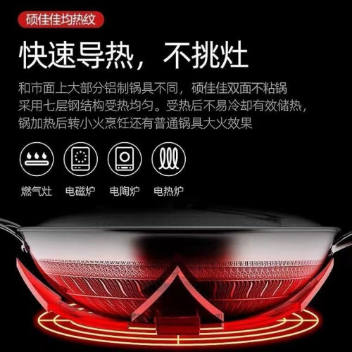 加厚款316不鏽鋼炒鍋家用無塗層蜂窩不粘鍋電磁爐燃氣灶通用鍋具