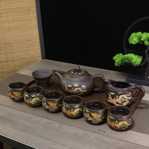 原鑛鳳鳴壺變色紫砂壺套組大容量茶壺功夫茶具全套遇熱變色泡茶壺