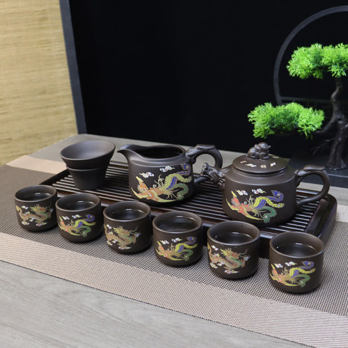 原鑛鳳鳴壺變色紫砂壺套組大容量茶壺功夫茶具全套遇熱變色泡茶壺