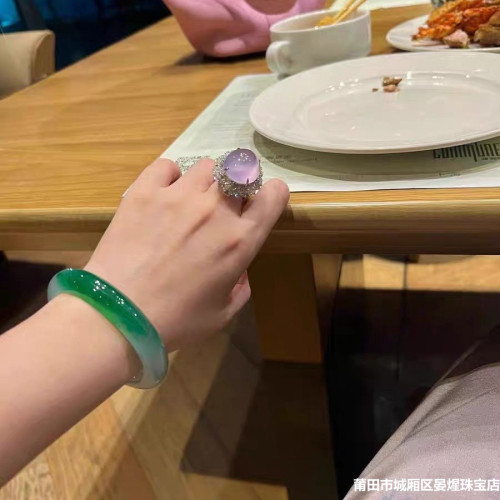 冰種天然緬甸翡翠玉手鐲子女半山半水翡翠手鐲正圈飄陽綠翡翠玉鐲