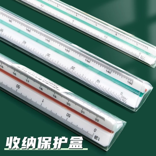 比例尺30cm批髮金屬三菱尺服裝設計工具多功能繪畫室內設計繪圖尺