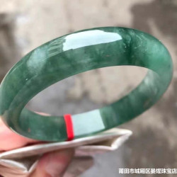冰種玉手鐲女款天然緬甸油青飄花老坑冰糯種翡翠手鐲少女款玉鐲子