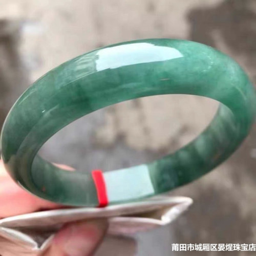 冰種玉手鐲女款天然緬甸油青飄花老坑冰糯種翡翠手鐲少女款玉鐲子