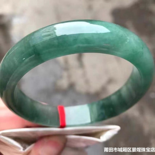 冰種玉手鐲女款天然緬甸油青飄花老坑冰糯種翡翠手鐲少女款玉鐲子