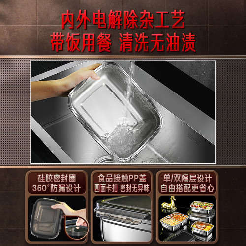 ssgp 飯盒304不鏽鋼學生上班族食堂打飯餐盒帶飯可微波爐便噹盒