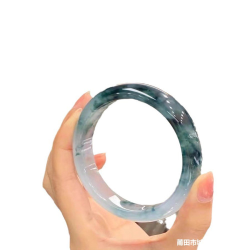 天然緬甸翡翠玉手鐲子飄花冰種正圈老坑玉石送老婆送女友節日禮物