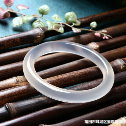 天然冰透瑪瑙手鐲白月光玉髓鐲子女款手環復古圓條荔枝凍玉髓手鐲