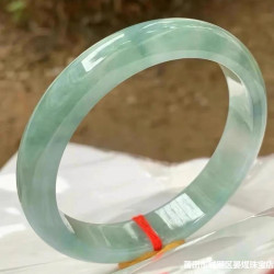 天然緬甸翡翠手鐲少女款油青飄花翡翠冰種正圈玉鐲玉石女款送老婆