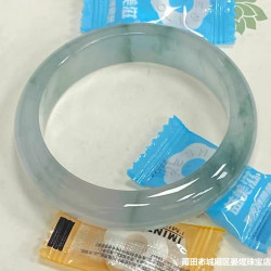 冰種天然緬甸冰飄花老坑翡翠玉手鐲子女貴妃鐲原石淺綠情人節禮物