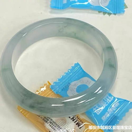 冰種天然緬甸冰飄花老坑翡翠玉手鐲子女貴妃鐲原石淺綠情人節禮物