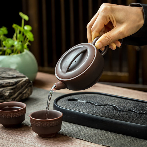 高檔宜興名家紫陶鳳鳴壺紫泥手工原鑛紫砂紫砂壺茶壺漢瓦壺茶具批