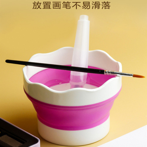 折曡水盃批髮美術專用畫筆跨境清洗涮工具學生畫室繪畫彩色洗筆筒