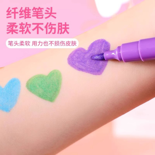 彩繪筆套裝8色兒童diy臉繪工具配件模板聖誕新年舞台化妝彩繪顔料