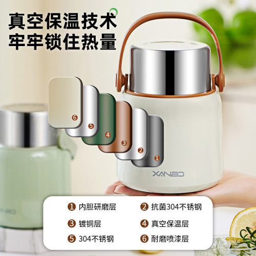 鋼蓋燜燒壺304不鏽鋼悶燒盃家用燜燒罐保溫湯桶便捷大容量燜燒壺