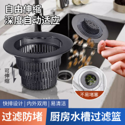 可伸縮廚房水槽過濾網矽膠蝸牛隔渣網茶渣過濾垃圾賸菜洗碗槽