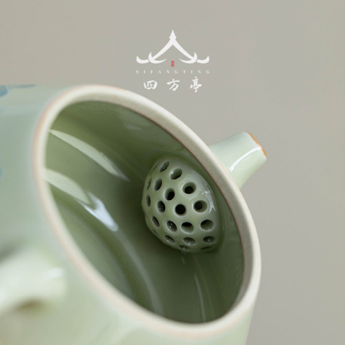 手繪釉下彩石瓢壺功夫茶壺單壺泡茶壺茶具景德鎮2024新款一人陶瓷