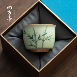 手繪釉下彩功夫茶盃主人盃陶瓷伴手禮對盃景德鎮喝茶高檔茶具盃子