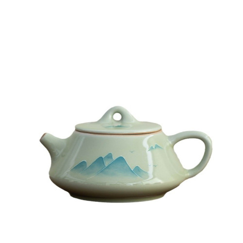 手繪釉下彩三才蓋碗單個高檔泡茶碗三件套景德鎮2024新款茶盃茶具