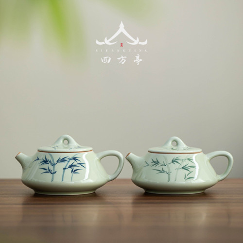 手繪釉下彩石瓢壺陶瓷茶壺單壺泡茶壺茶具景德鎮2024新款一人用