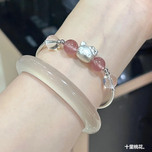 天然白玉髓手鐲馬達加斯加香檳色瑪瑙手鐲女冰種馬料白月光荔枝凍