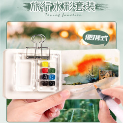 水彩分裝亞克力盒子批髮學生美術寫生繪畫專用塑料空盒套裝全顔料