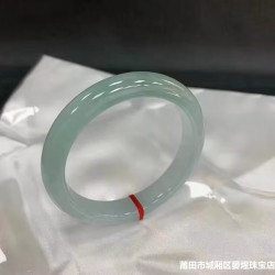 冰種玉手鐲女款天然緬甸老坑油青飄花冰糯種翡翠手鐲少女款玉鐲子