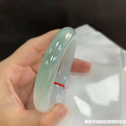 冰種玉手鐲女款天然緬甸老坑油青飄花冰糯種翡翠手鐲少女款玉鐲子