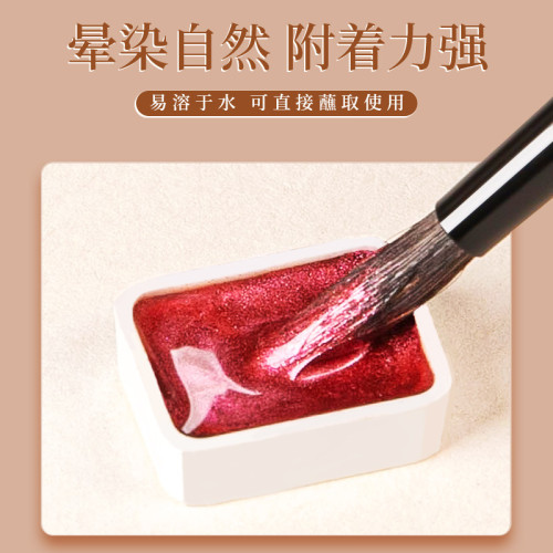 珠光水彩顔料批髮20色洛神專用描金便攜固體分裝美術學生繪畫珠粉