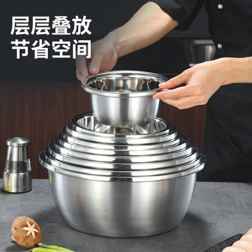 304加厚不鏽鋼盆家用油缸烘焙大號廚房調料缸擺攤批髮洗菜盆打蛋