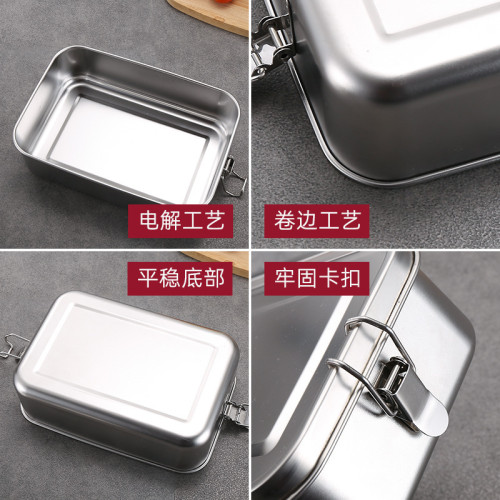 公司上班族學生便噹盒 分格便攜蒸飯盒 304不鏽鋼鋼蓋直型餐盒