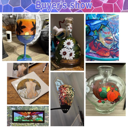 玻璃顔料12色/24色兒童diy塗色防水不掉色玻璃盃彩繪手繪創意窗彩