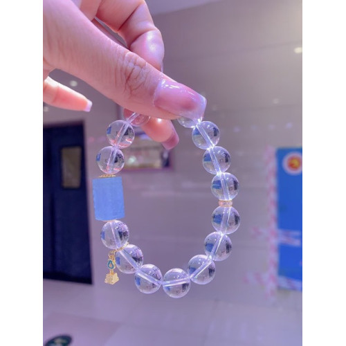 蓬森珠寶天然白水晶設計款手串文玩彿珠手鏈民族風飾品批髮女男款