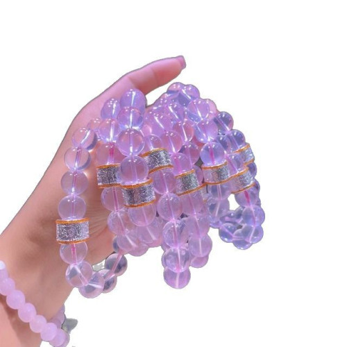 紫水晶加鹽源瑪瑙隔珠手串時尚單圈精美女款簡約百搭水晶手串