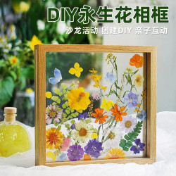 永生花diy相框雙面玻璃禮物 節乾花手工材料情侶親子繪畫顔料畫框
